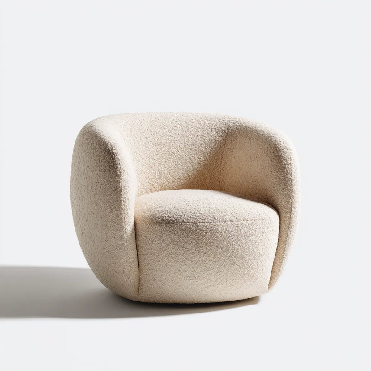 Polstersessel Creme 76 x 74 x 72 cm mit Bouclé-Polyesterbezug Rund