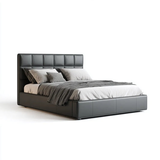 Polsterbett Doppelbett Schwarz 180 x 200 cm PU-Kunstleder Rechteckig