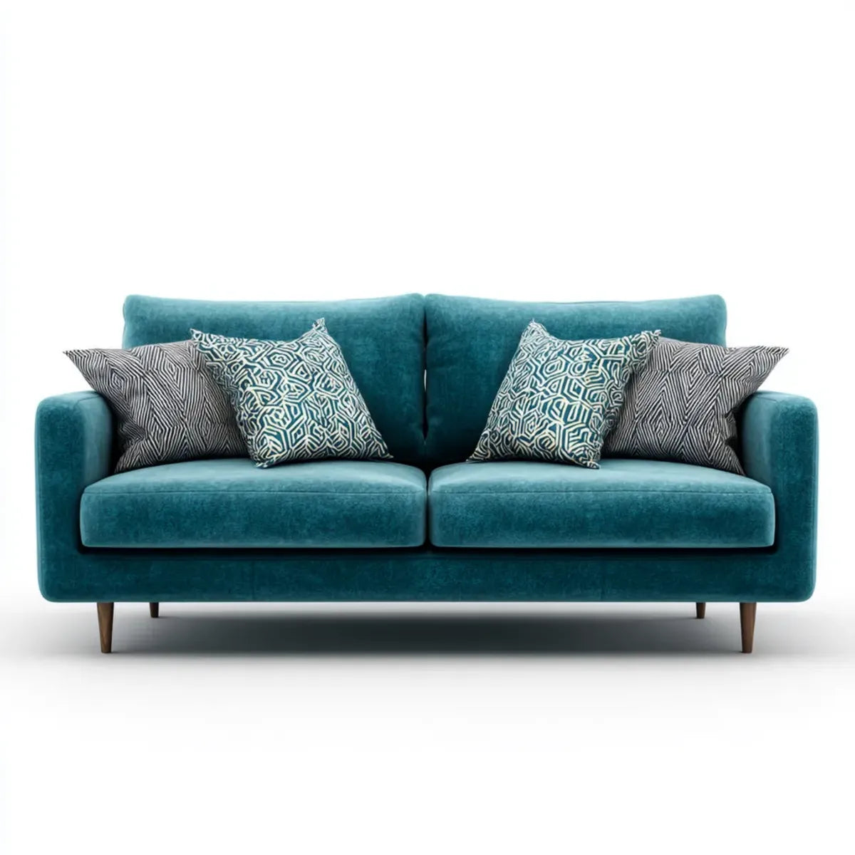 2-Sitzer Sofa Petrol 180 x 85 x 85 cm Polyester-Samt Rechteckig