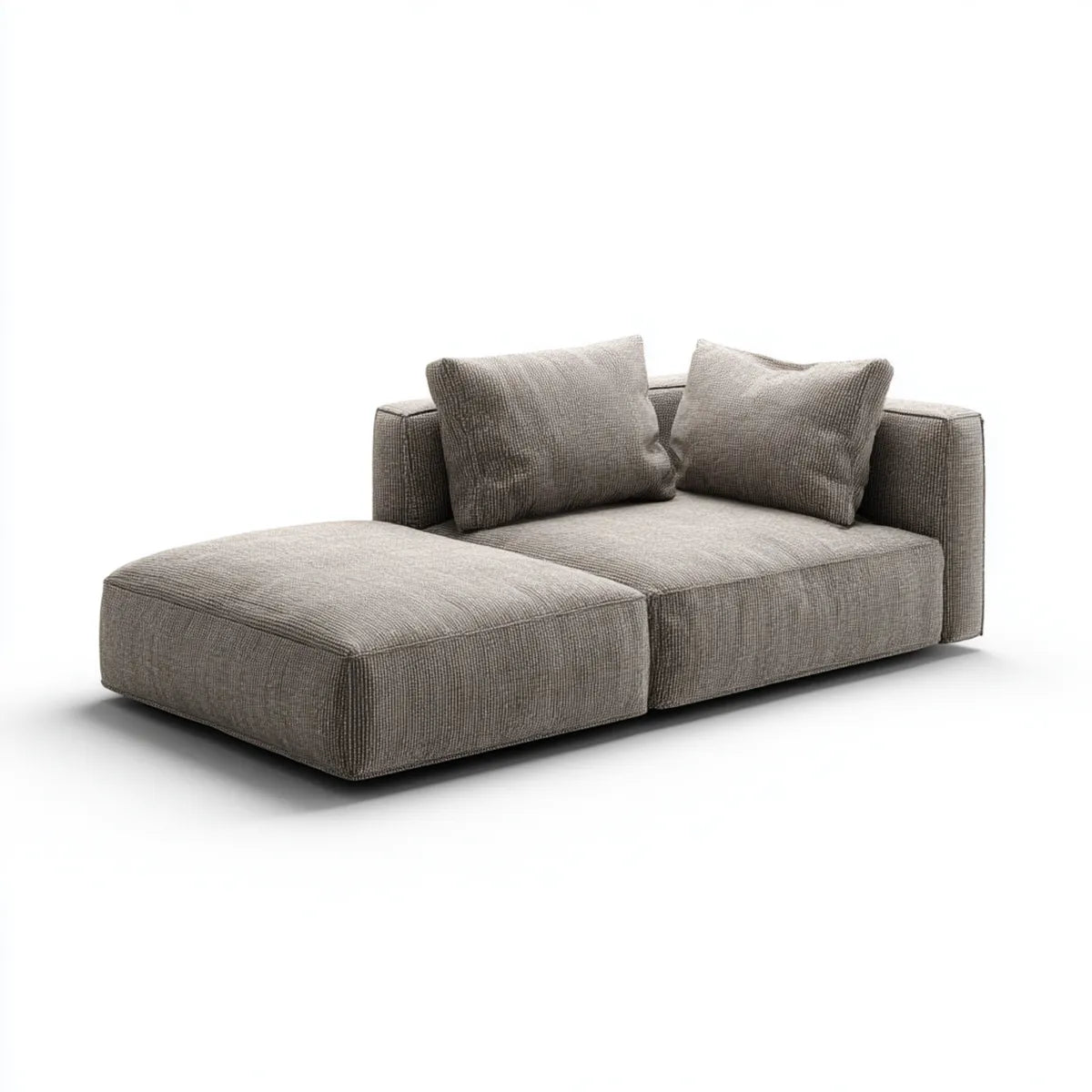 2-Sitzer Ecksofa mit Ottomane links Graubraun 230 x 155 x 78 cm Polyester in L-Form