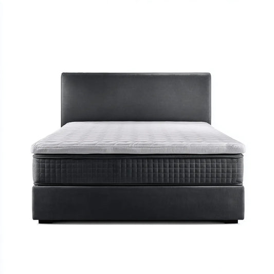 Boxspringbett Doppelbett Schwarz 180 x 200 cm mit PU-Kunstlederbezug rechteckig
