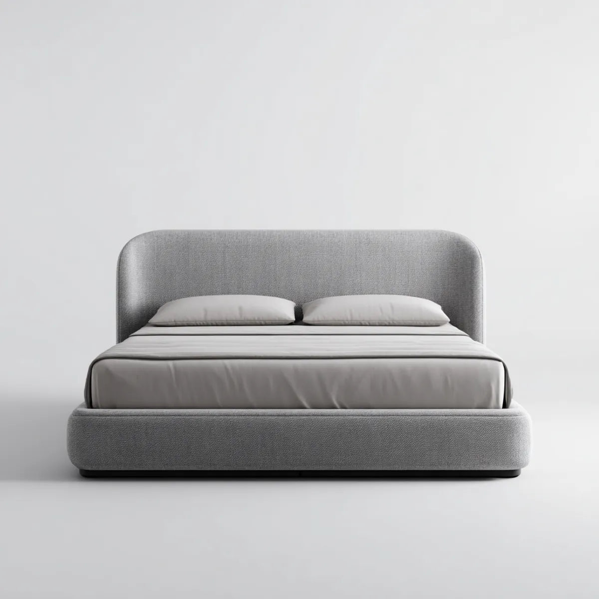 Polster-Doppelbett Grau 180 x 200 cm Polyester Rechteckig