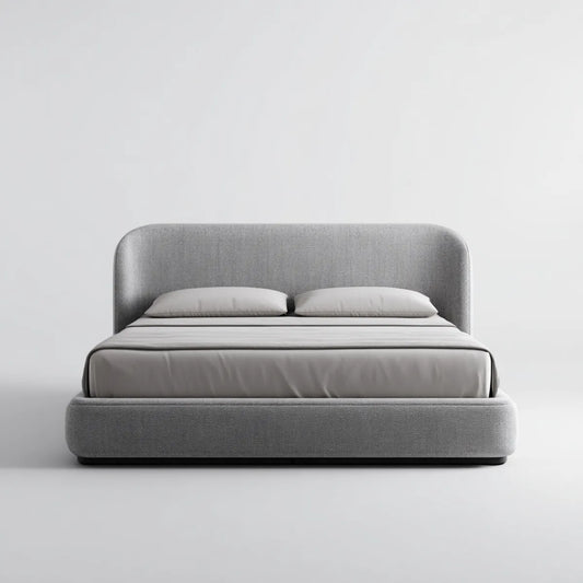 Polster-Doppelbett Grau 180 x 200 cm Polyester Rechteckig