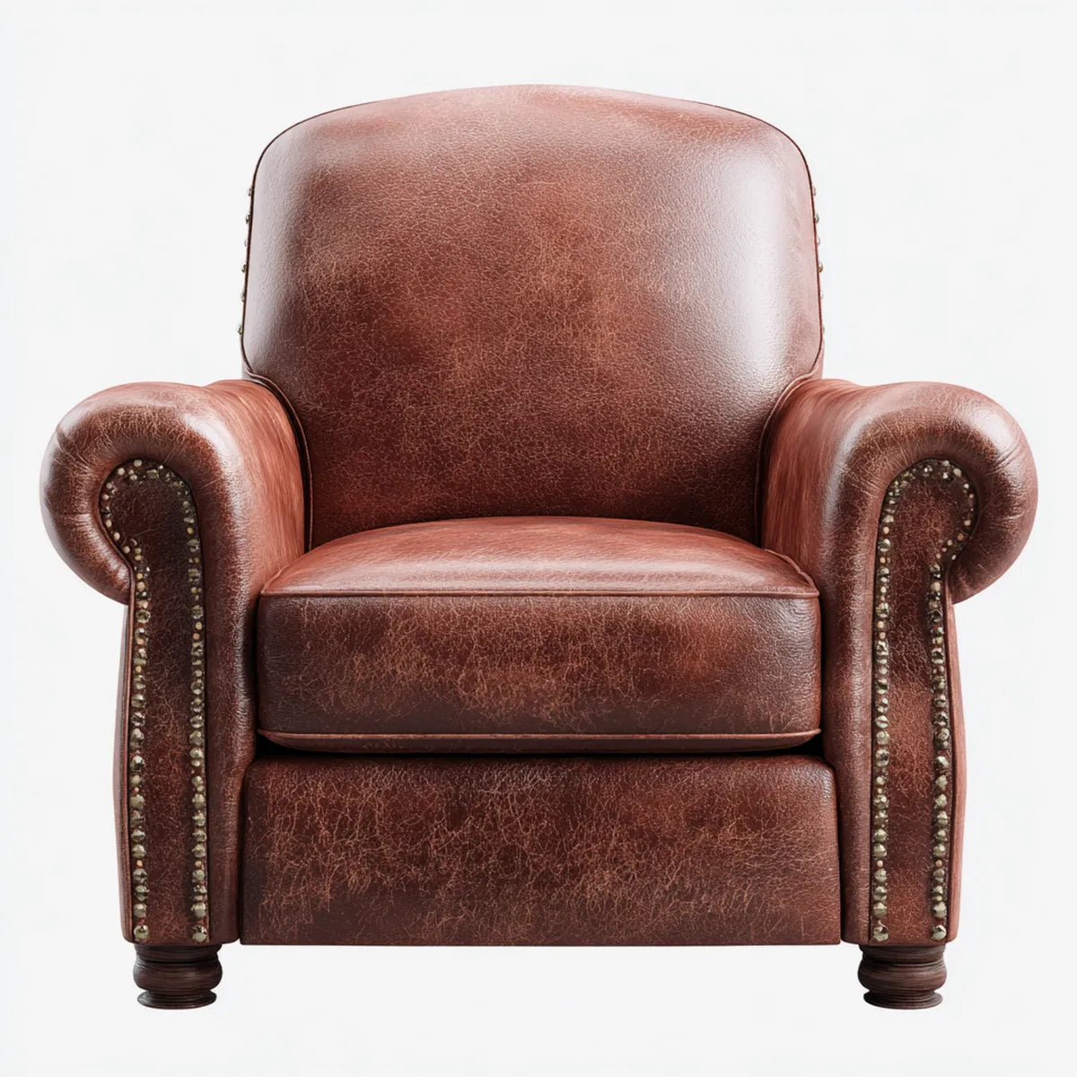 Ohrensessel Braun 105 x 92 x 100 cm aus PU-Kunstleder mit Massivholzfüßen