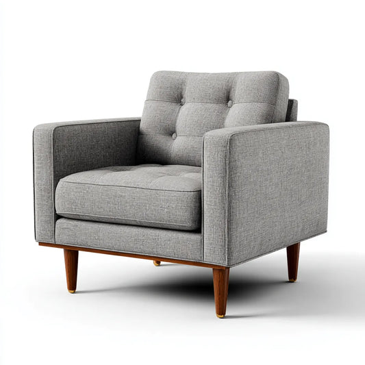 Polstersessel Grau 85 x 84 x 86 cm Polyester Rechteckig mit Massivholzfüßen
