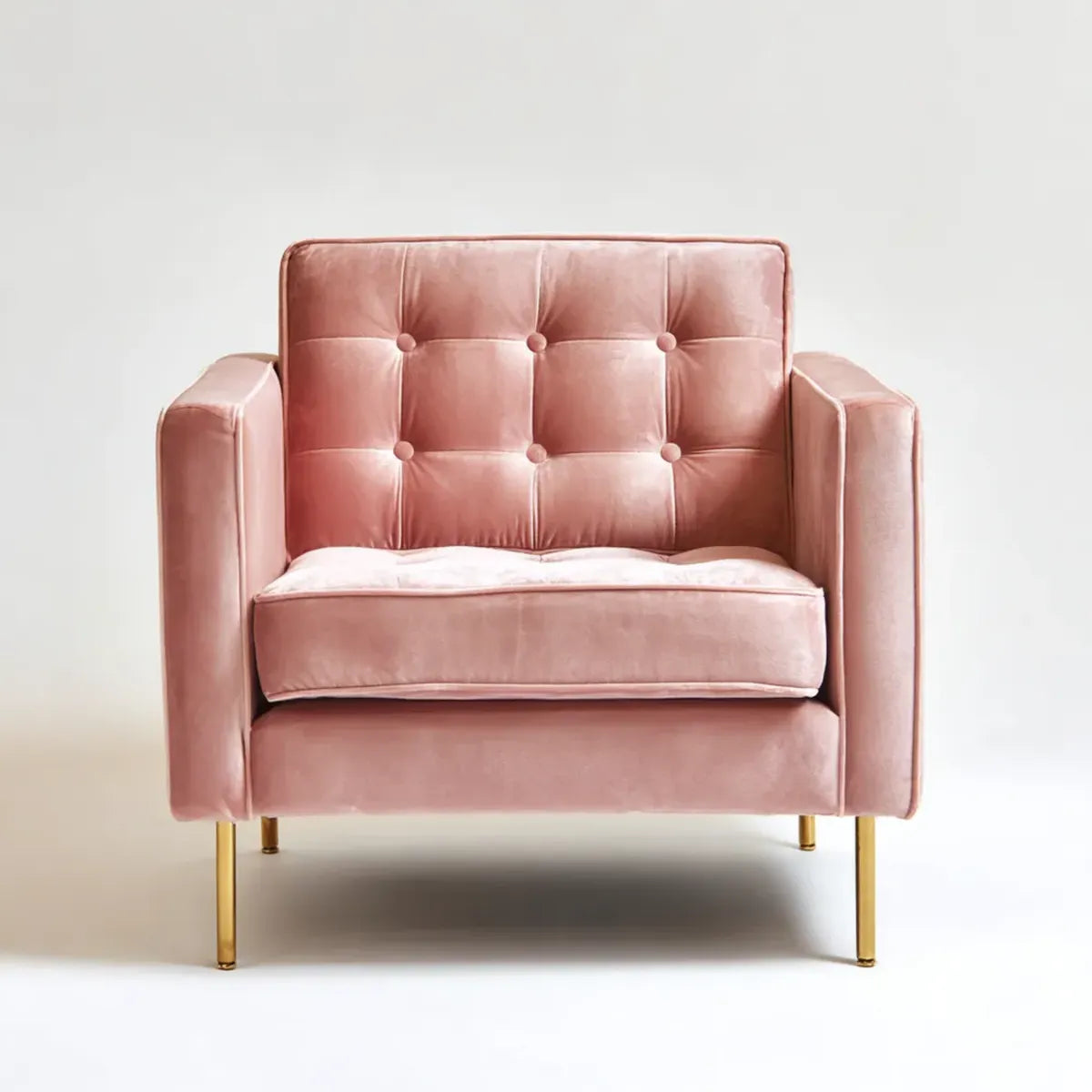 Sessel Rosa 82 x 78 x 86 cm aus Polyester-Samt mit Stahlgestell rechteckig
