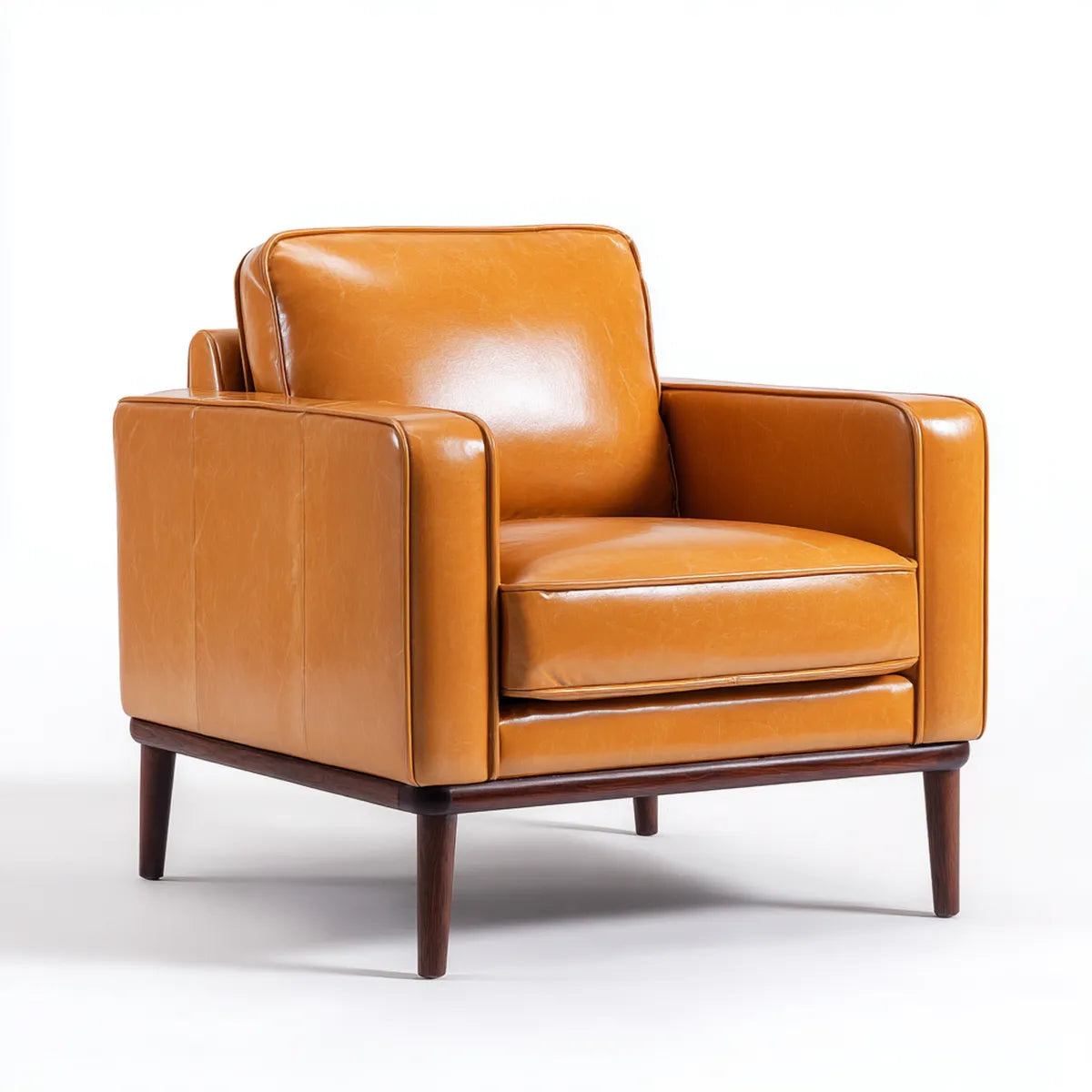 Sessel Cognac 86 x 82 x 85 cm PU-Kunstleder Massivholz Rechteckig